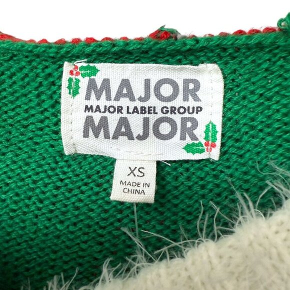 New Elf Ugly Christmas Sweater XS/S Poncho Cape Hood Elf Ears Party Holiday Top - Picture 6 of 10